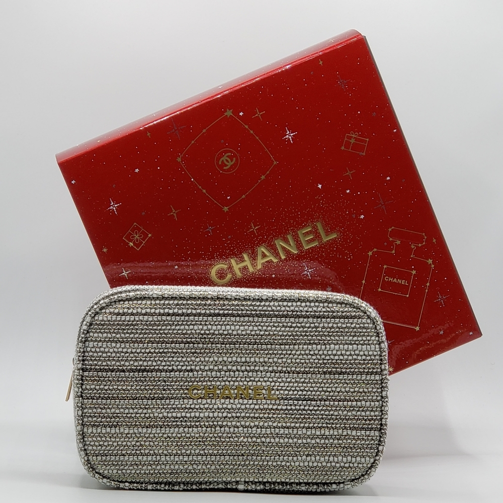 Authentic Chanel cosmetic make up pouch bag
